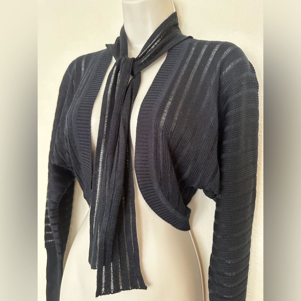 Open Front Long Sleeve Crop Shrug